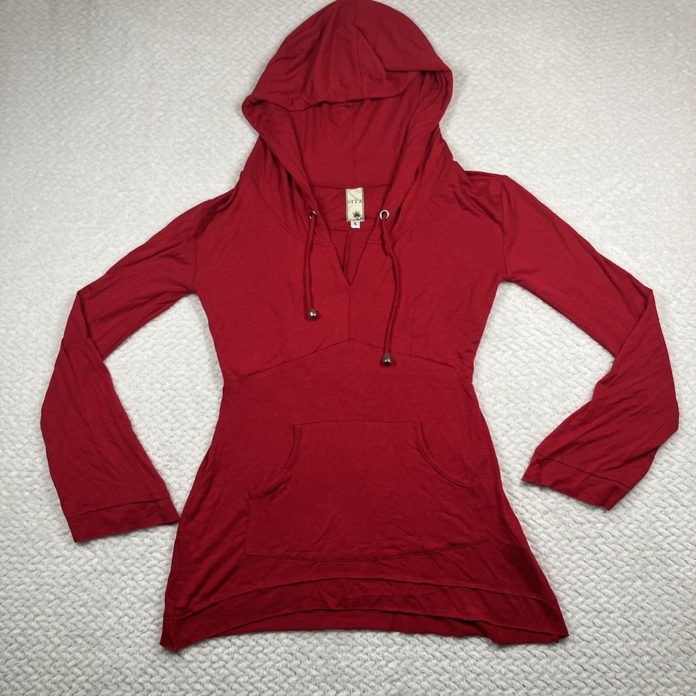 Sita Couture Mermaid Hoodie Small‎ Modal Stretch Red Comfort Chic Slouchy